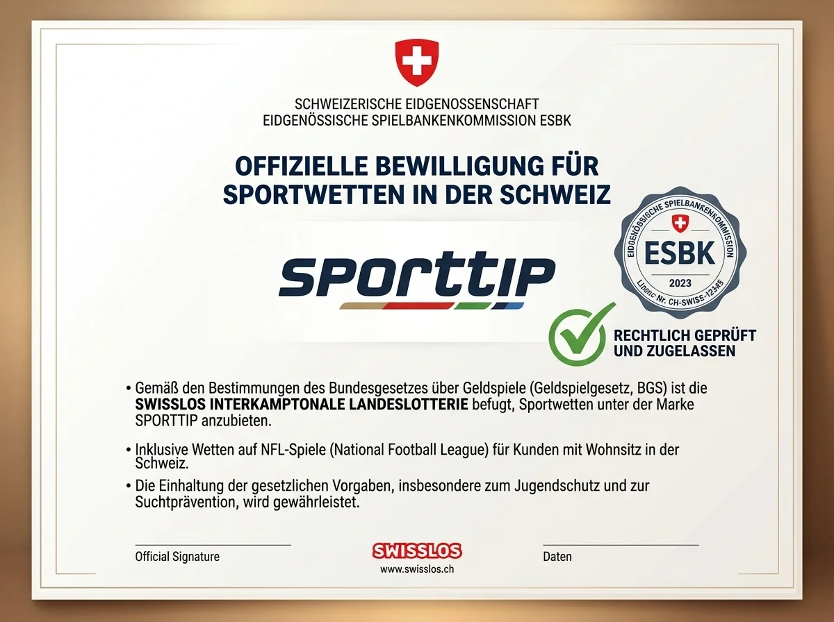 Legale Alternativen zu Bet365 für NFL Wetten in der Schweiz – Sporttip und Jouez Sport im Überblick