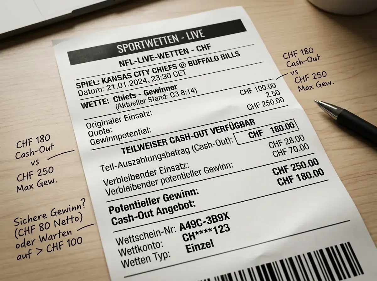 NFL Cash-Out Strategie Live-Wetten Schweiz – wann und wie man den Cash-Out beim American Football nutzt