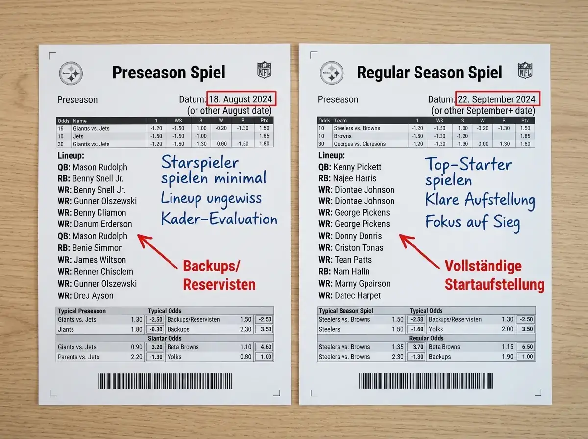 NFL Preseason Definition Schweiz: Was ist die Vorsaison und wie unterscheidet sie sich von Regular Season