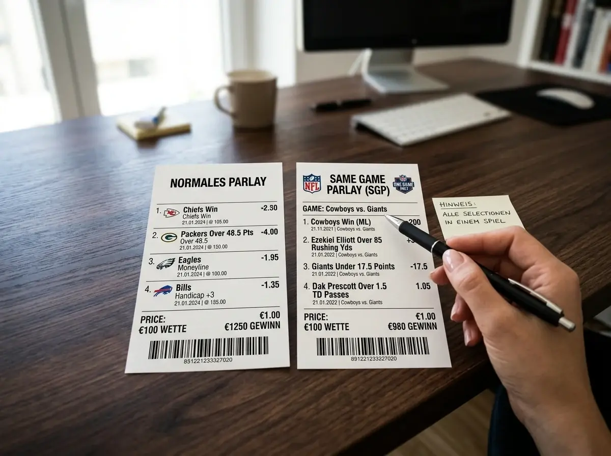 Erklärung Same Game Parlay beim NFL: Kombiwette aus einem einzigen Spiel