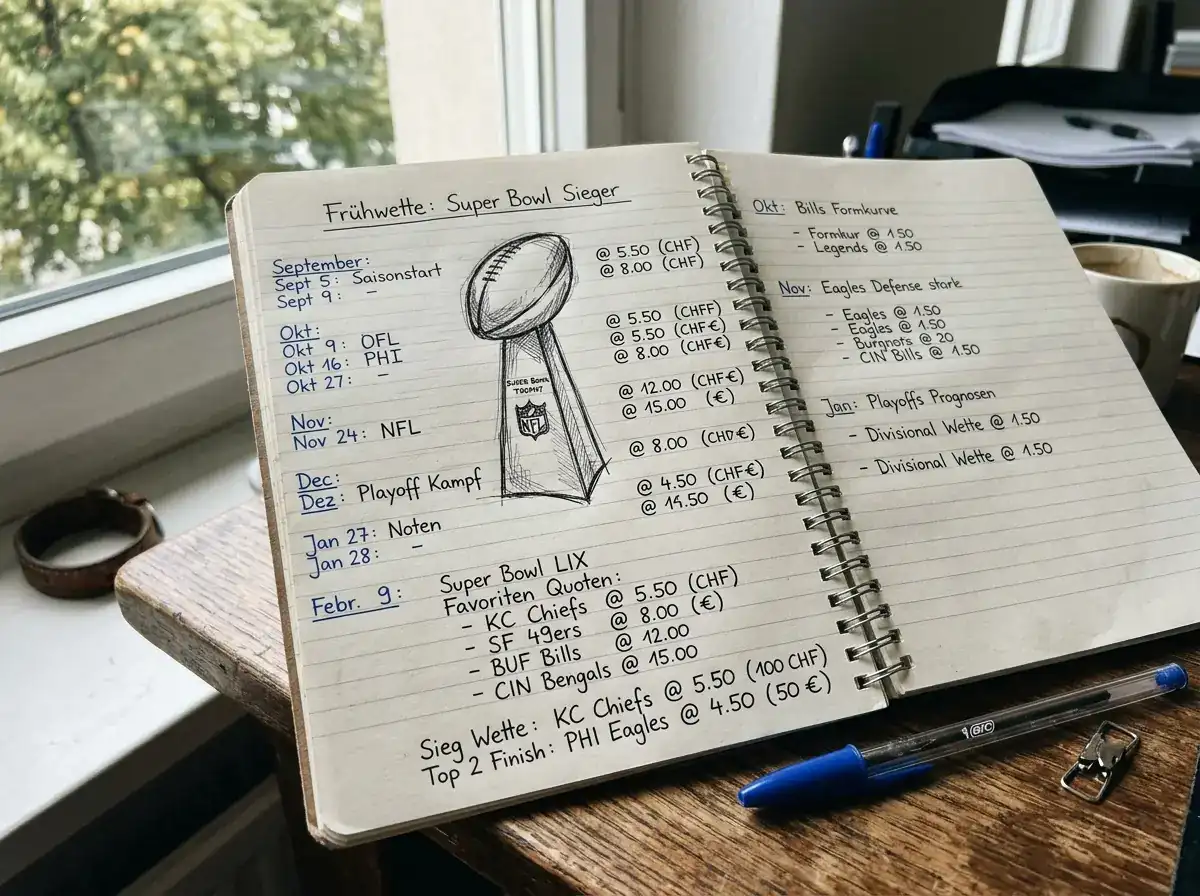 NFL Futures Langzeitwetten Schweiz – Super Bowl Sieger und MVP im Voraus wetten