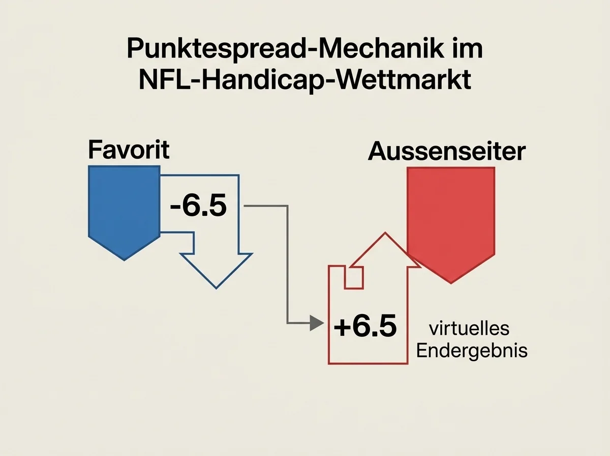 NFL Handicap Spread Wette Schweiz – Point Spread Erklärung mit Beispiel für Schweizer Wetter