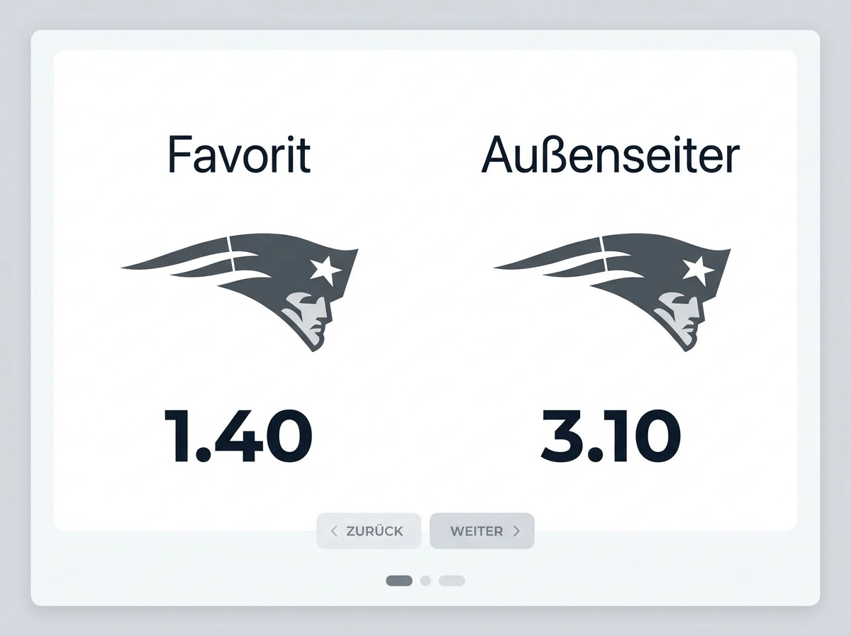 NFL Moneyline Wette Schweiz erklärt – Dezimalquoten und Beispiel für American Football