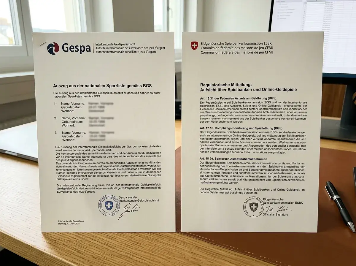 Unterschied Gespa und ESBK Sperrliste Schweiz – zwei behördliche Blocklisten für illegale Online-Glücksspiele