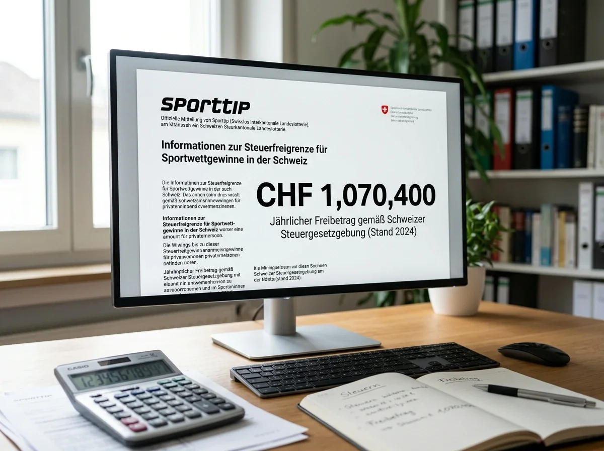 Freibetrag CHF 1.070.400 bei Sporttip Swisslos – steuerfreie Sportwetten-Gewinne in der Schweiz