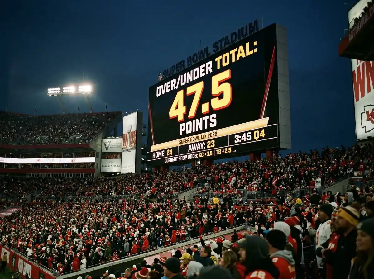Super Bowl 2026 Over/Under Totals-Quoten – Gesamtpunkte-Wettmärkte im Überblick